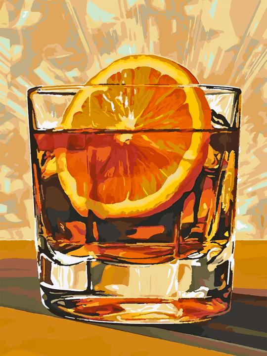 Картина по номерам без подрамника «Коктейль» 70x50 см