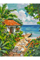 Картина по номерам на подрамнике «Домик у моря» 70x50 см