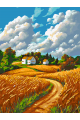 Картина по номерам без подрамника «Поля пшеницы» 70x50 см