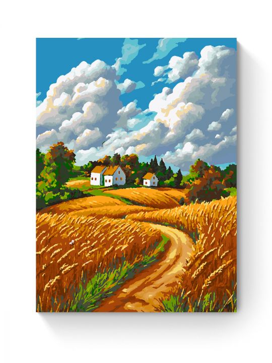 Картина по номерам на подрамнике «Поля пшеницы» 70x50 см