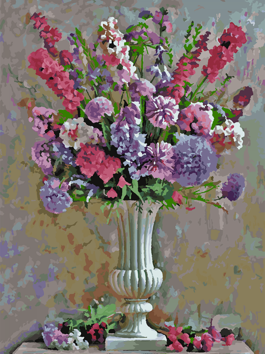 Картина по номерам без подрамника «Цветы в вазе» 70x50 см