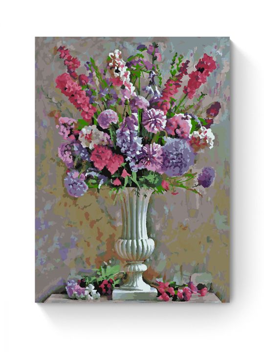 Картина по номерам на подрамнике «Цветы в вазе» 70x50 см