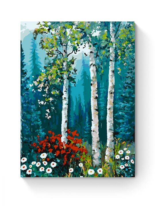 Картина по номерам на подрамнике «Цветы в лесу» 70x50 см