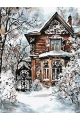 Картина по номерам на подрамнике «Усадьба зимой» 70x50 см
