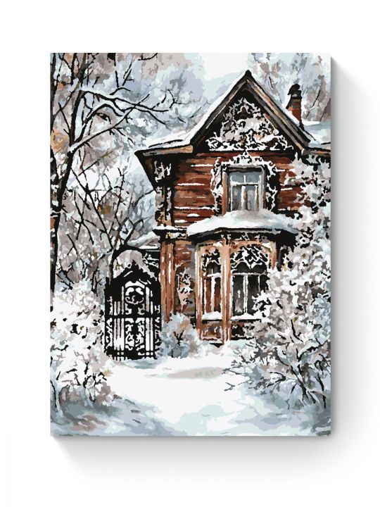 Картина по номерам на подрамнике «Усадьба зимой» 70x50 см