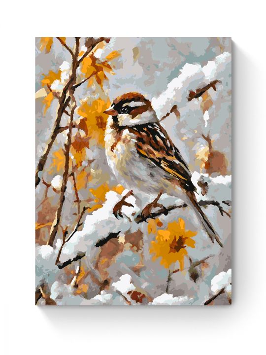 Картина по номерам на подрамнике «Воробей» 70x50 см