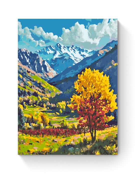 Картина по номерам на подрамнике «Осень в горах» 70x50 см
