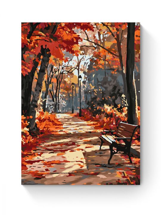 Картина по номерам на подрамнике «Осень в парке» 70x50 см