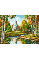 Картина по номерам на подрамнике «Храм у реки» 70x50 см