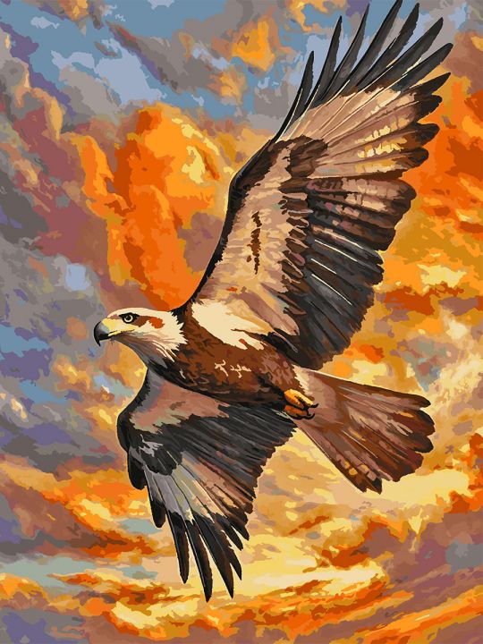 Картина по номерам без подрамника «Полёт орла» 130x100 см