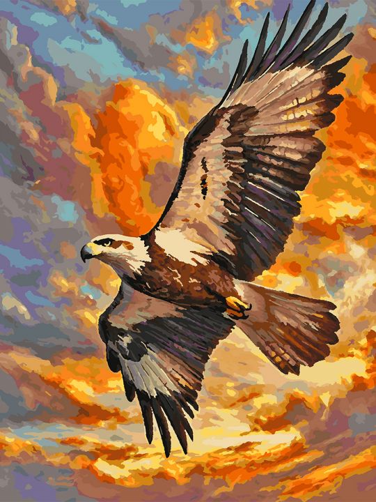 Картина по номерам без подрамника «Полёт орла» 80x60 см