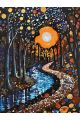 Картина по номерам без подрамника «Ночной парк» 80x60 см