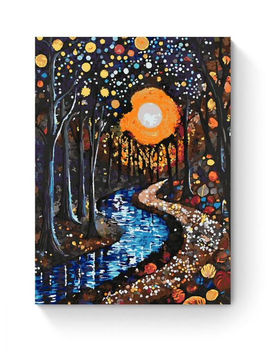 Картина по номерам на подрамнике «Ночной парк» 90x70 см