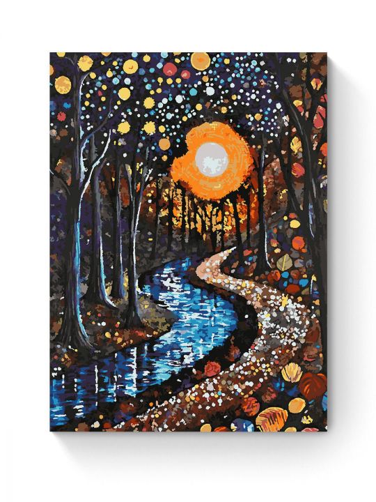 Картина по номерам на подрамнике «Ночной парк» 80x60 см
