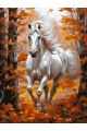 Картина по номерам без подрамника «Белый конь» 130x100 см