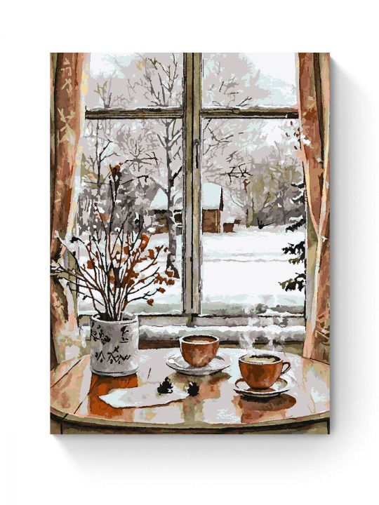 Картина по номерам на подрамнике «Вид из окна» 90x70 см