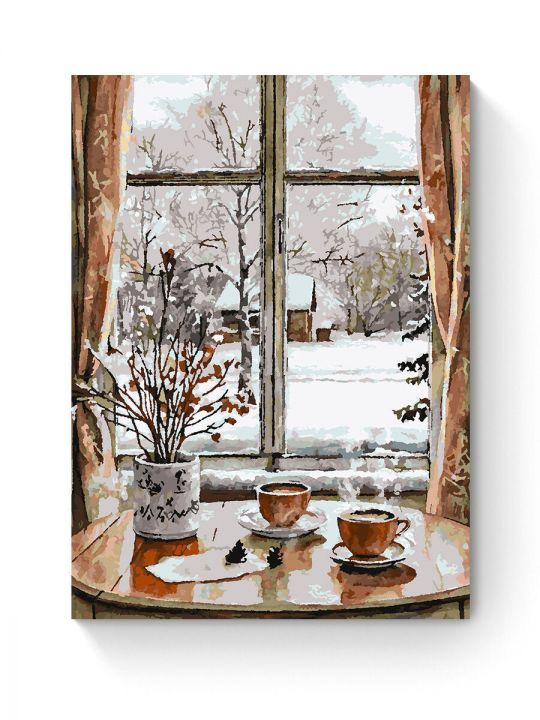 Картина по номерам на подрамнике «Вид из окна» 80x60 см