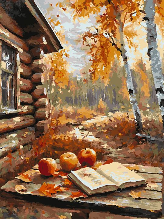 Картина по номерам без подрамника «Осенний уют» 90x70 см