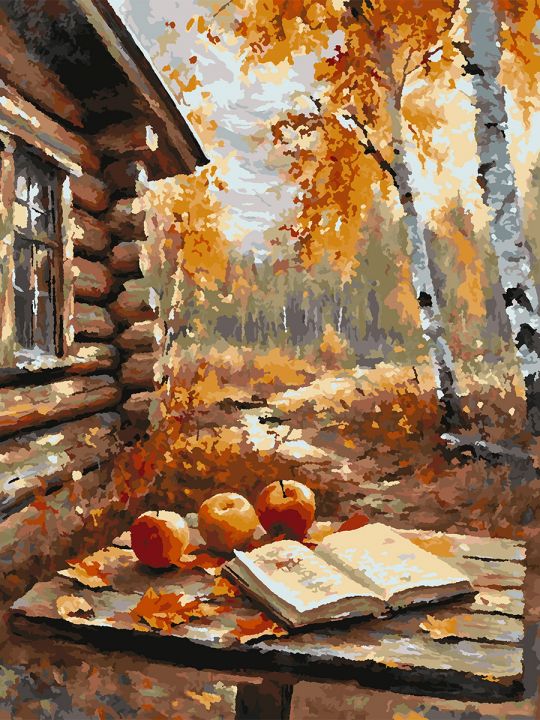 Картина по номерам без подрамника «Осенний уют» 80x60 см