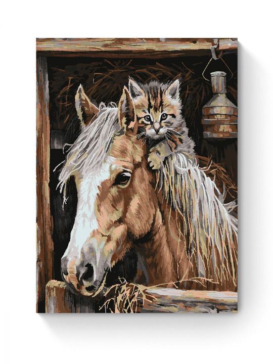 Картина по номерам на подрамнике «Добрые друзья» 90x70 см