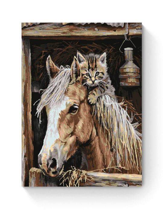 Картина по номерам на подрамнике «Добрые друзья» 80x60 см