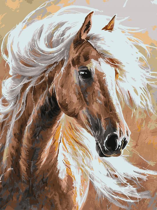 Картина по номерам без подрамника «Савраска» 90x70 см