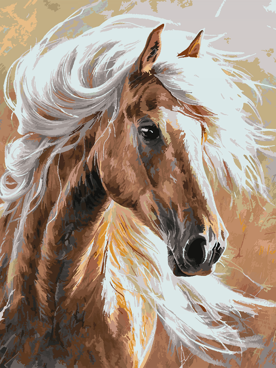 Картина по номерам без подрамника «Савраска» 130x100 см