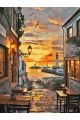Картина по номерам на подрамнике «Кафе у моря» 80x60 см