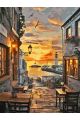Картина по номерам без подрамника «Кафе у моря» 80x60 см