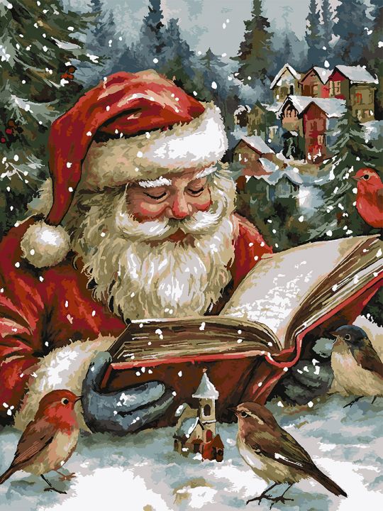 Картина по номерам без подрамника «Дед Мороз» 130x100 см