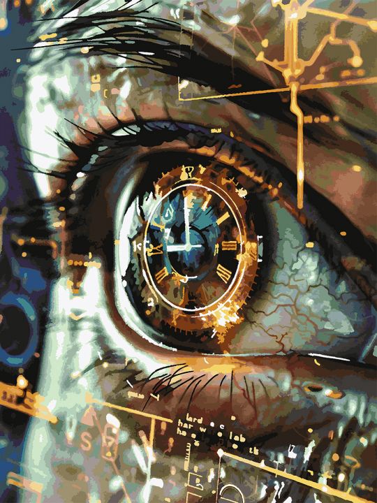 Картина по номерам без подрамника «Глаз будущего» 130x100 см