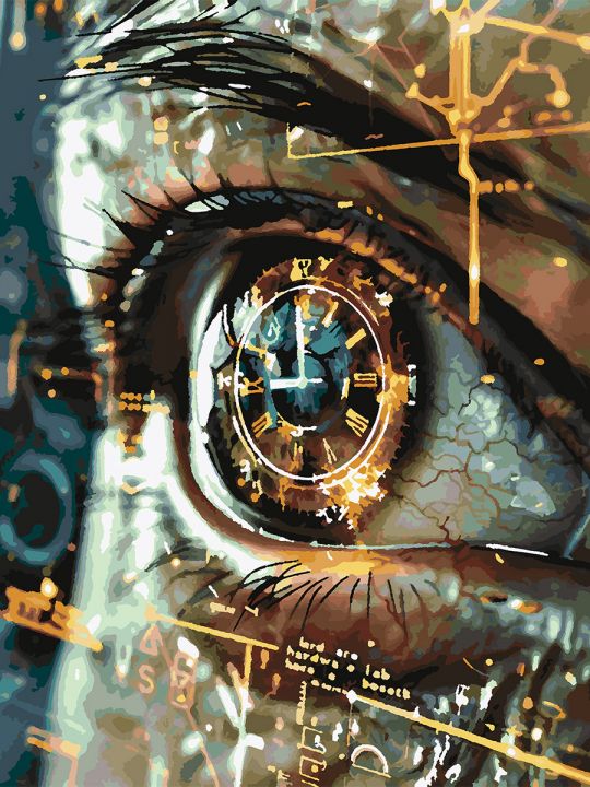 Картина по номерам без подрамника «Глаз будущего» 80x60 см