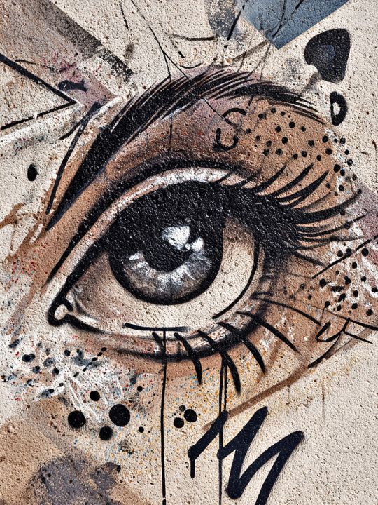 Алмазная мозаика без подрамника «Глаз-граффити» 130x100 см