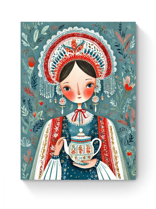 Алмазная мозаика на подрамнике «Русский стиль» 50x40 см