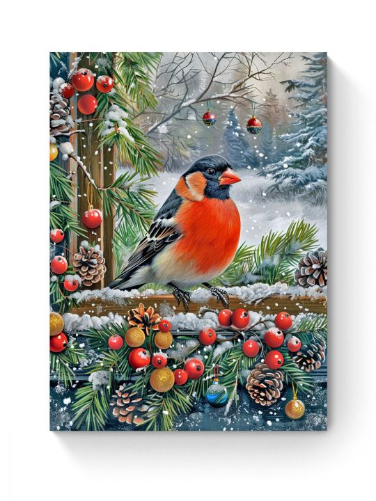 Алмазная мозаика на подрамнике «С Новым годом» 90x70 см