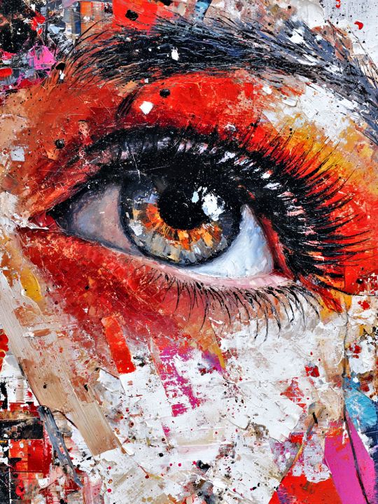 Алмазная мозаика без подрамника «Яркий взгляд» 40x30 см