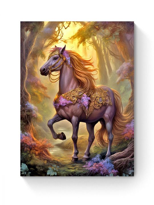 Алмазная мозаика на подрамнике «Сказочный конь» 40x30 см