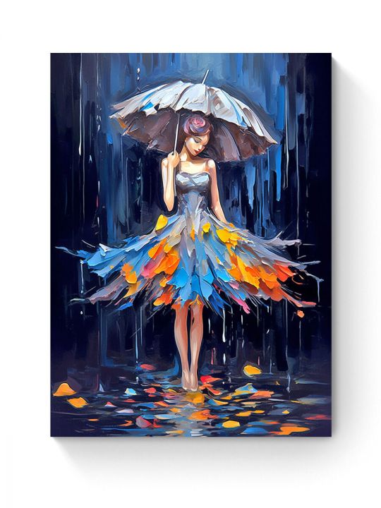 Алмазная мозаика на подрамнике «Под зонтом» 70x50 см