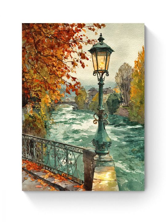 Алмазная мозаика на подрамнике «Старый фонарь» 50x40 см