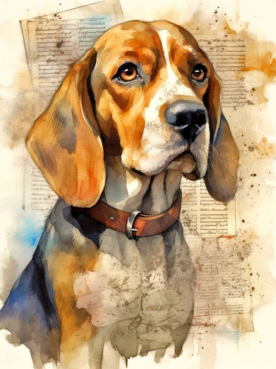 Алмазная мозаика без подрамника «Бигль» 130x100 см