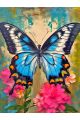Алмазная мозаика без подрамника «Синяя бабочка» 50x40 см