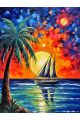 Алмазная мозаика без подрамника «Парусник» 70x50 см