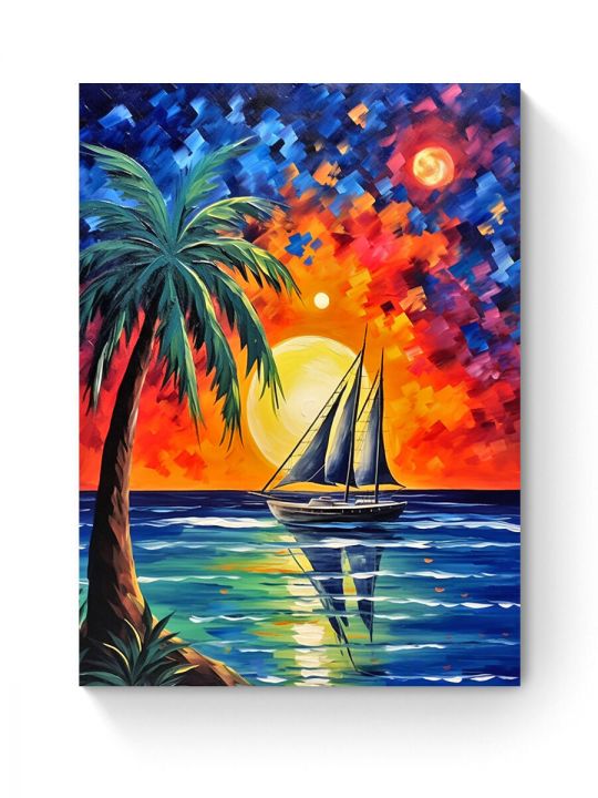 Алмазная мозаика на подрамнике «Парусник» 40x30 см