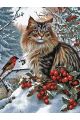 Картина по номерам без подрамника «Пушистый кот» 130x100 см