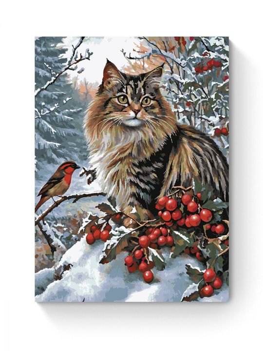 Картина по номерам на подрамнике «Пушистый кот» 90x70 см