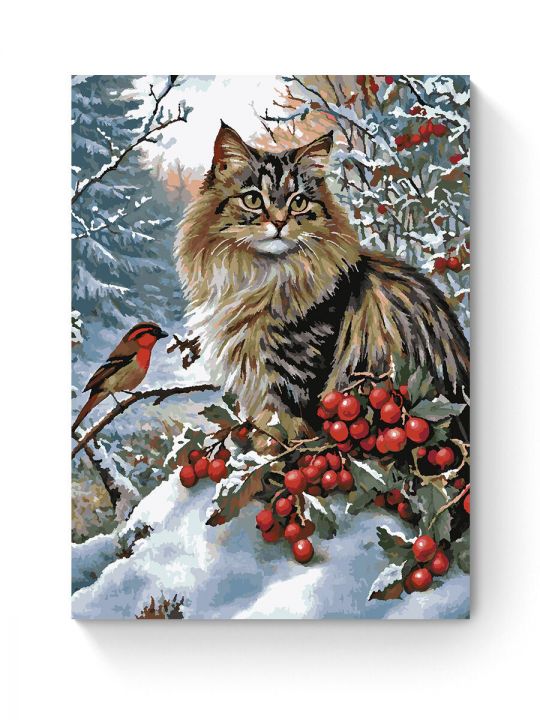 Картина по номерам на подрамнике «Пушистый кот» 80x60 см