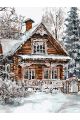 Картина по номерам без подрамника «Зимний дом» 80x60 см