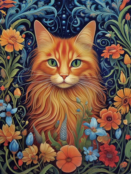 Алмазная мозаика без подрамника «Рыжий кот» 50x40 см