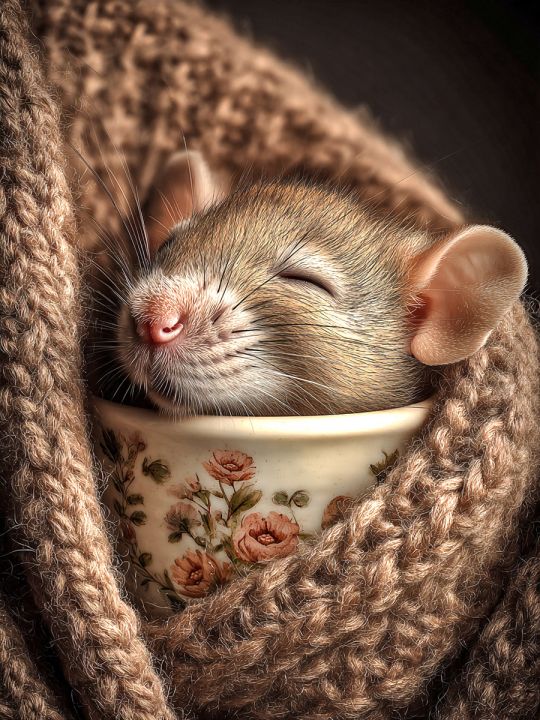 Алмазная мозаика без подрамника «Милый мышонок» 50x40 см