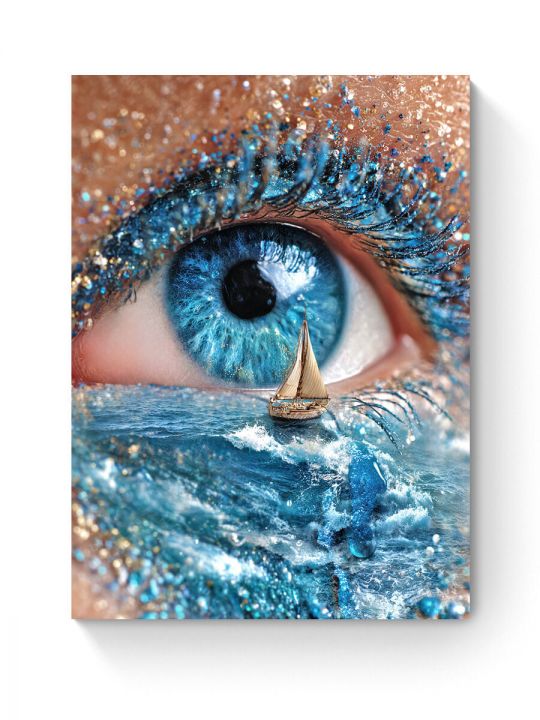 Алмазная мозаика на подрамнике «Взгляд на море» 50x40 см